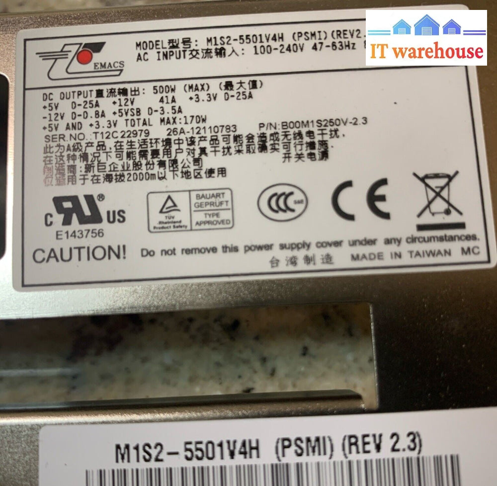 M1S2-5501V4H Emacs Power Supply  Connector MIS2 (Cage Not Included)