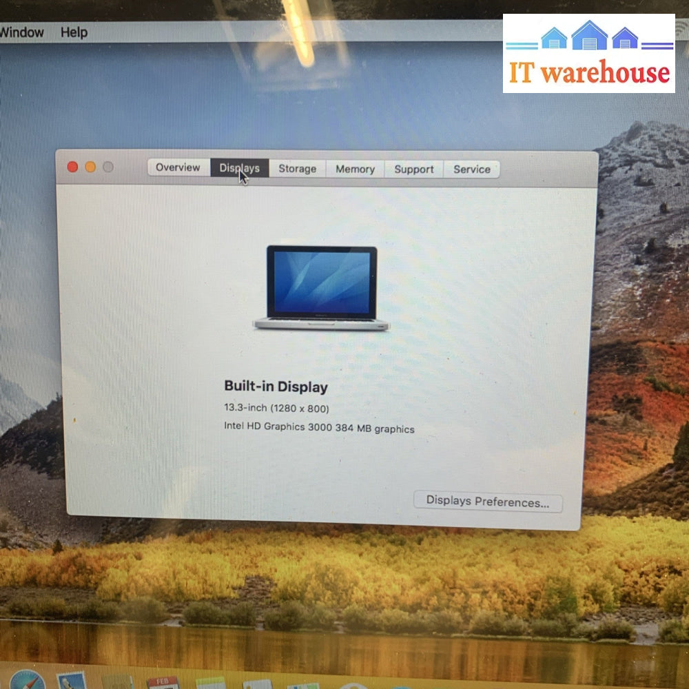MacBook Pro 13’’ 2011 i5 2.3GHZ 4GB 320GB OS X 10.13.6