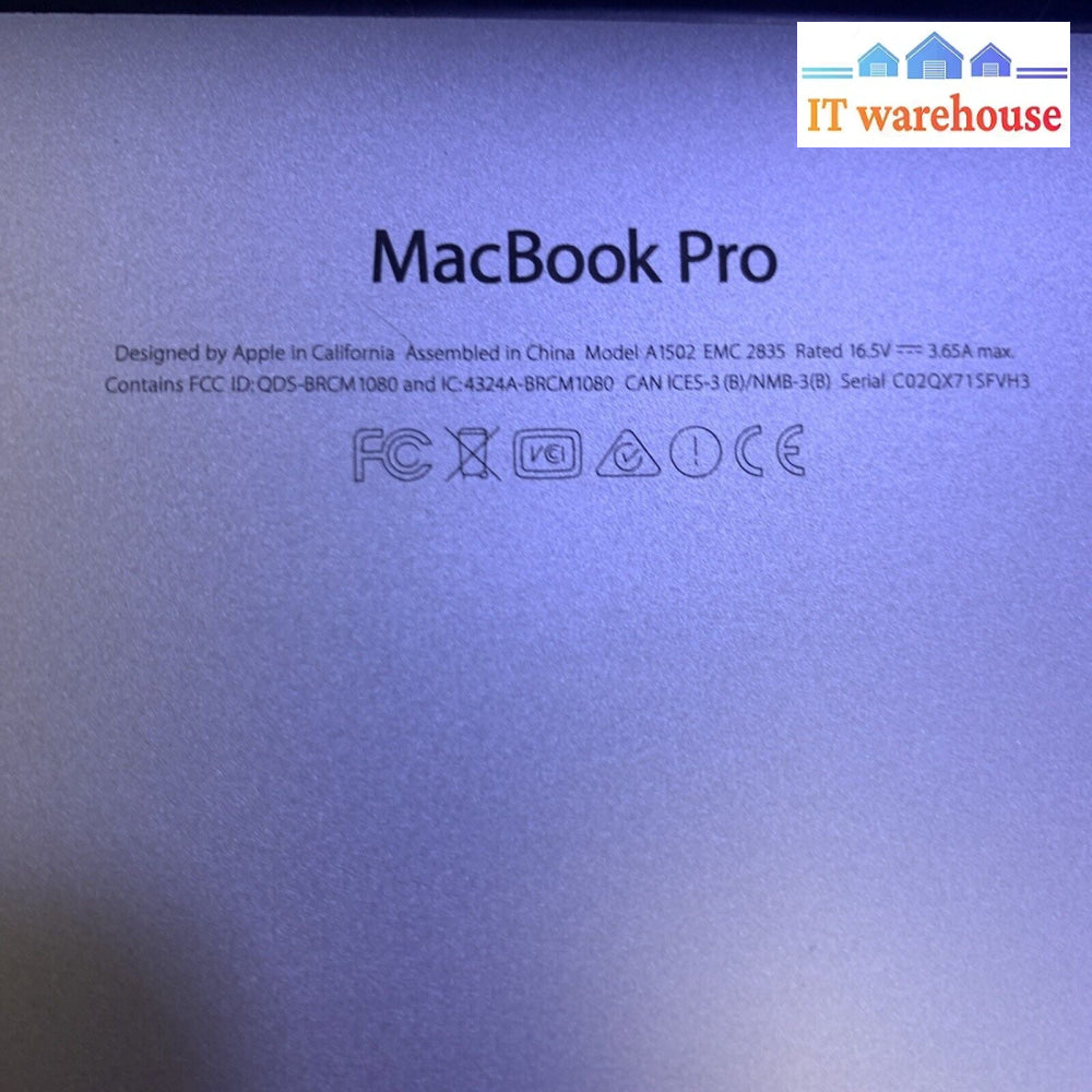 MacBook Pro (Retina 13-inch Early 2015) A1502 MacBookPro12,1 (parts)