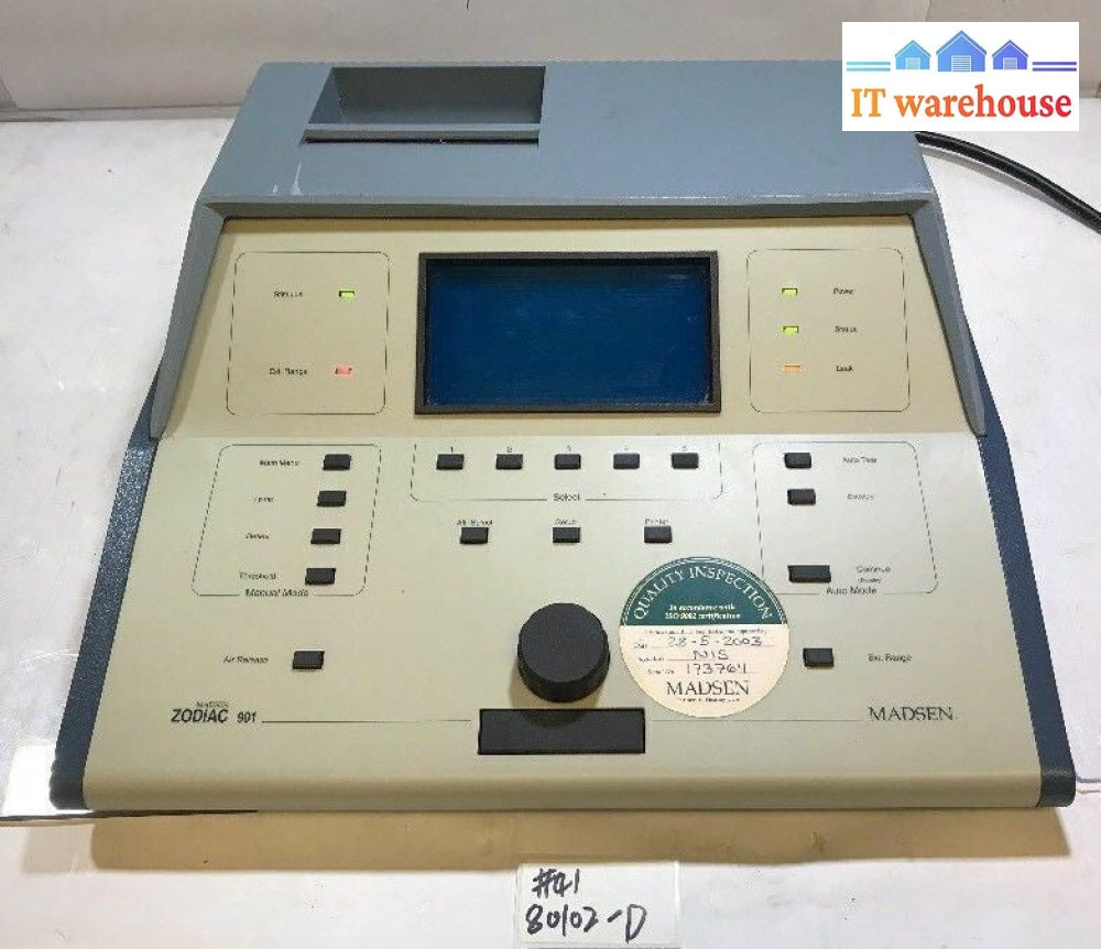 - Madsen Zodiac 901 Middle Ear Analyzer Tympanometer AS IS