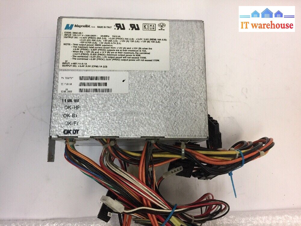 -  MAGNETEK POWER SUPPLY 3802-48-1 75G2727 500W MAX @@@