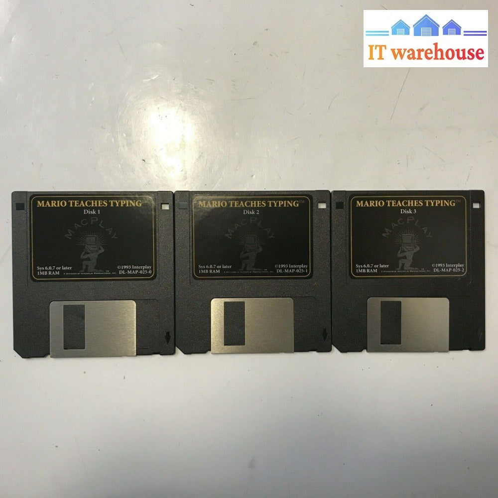 MARIO TEACHES TYPING MACPLAY Installation Disks