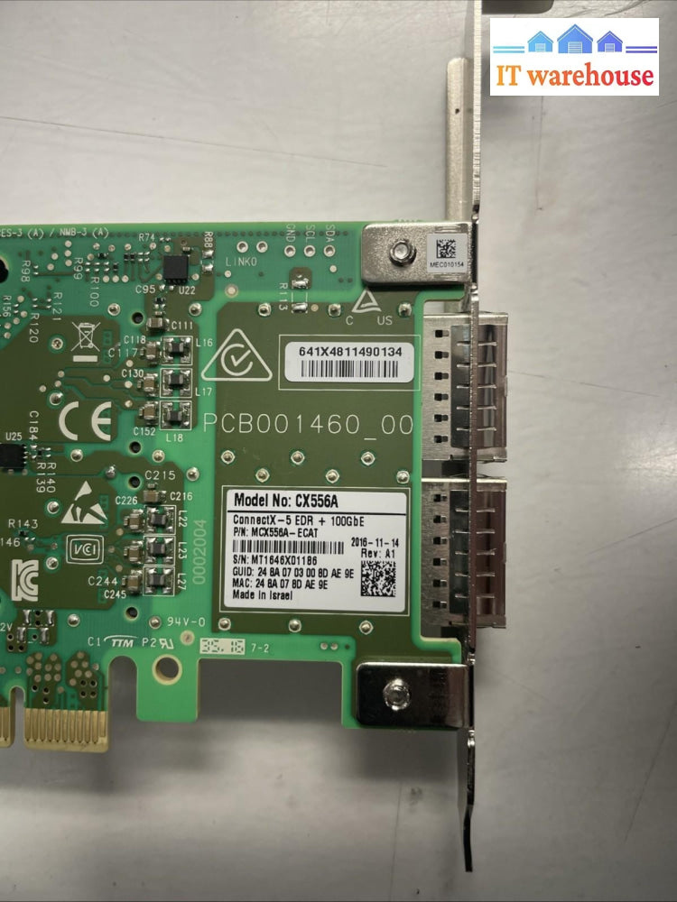 Mellanox CX556A MCX556A-ECAT ConnectX-5 EDR+100GBE  Adapter  ENGINERING SAMPLE +