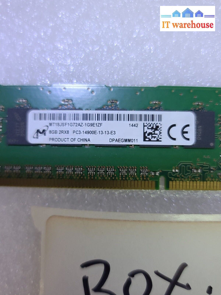 - Micron MT18JSF1G72AZ-1G9E1ZF 8GB PC3-14900E  DDR3-1866MHz ECC SERVER RAM 