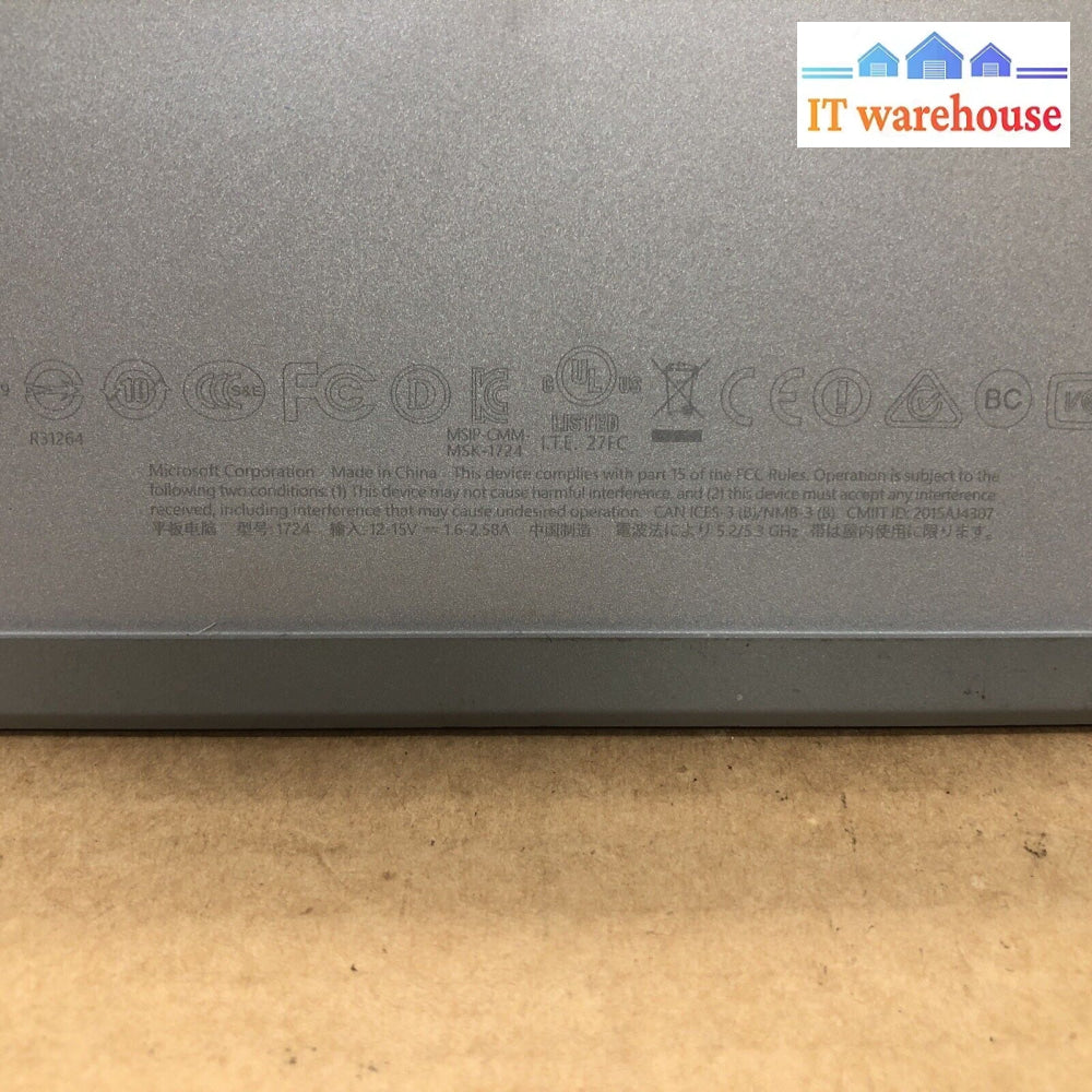 $ Microsoft Surface 12.3’ 1724 I5-6300U 2.4Ghz 4Gb 128Gb Ssd Win10 - Cracked