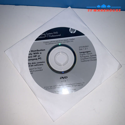 Microsoft Windows 7 Pro 64-Bit Professional Install DVD (HP) 571178-DN1