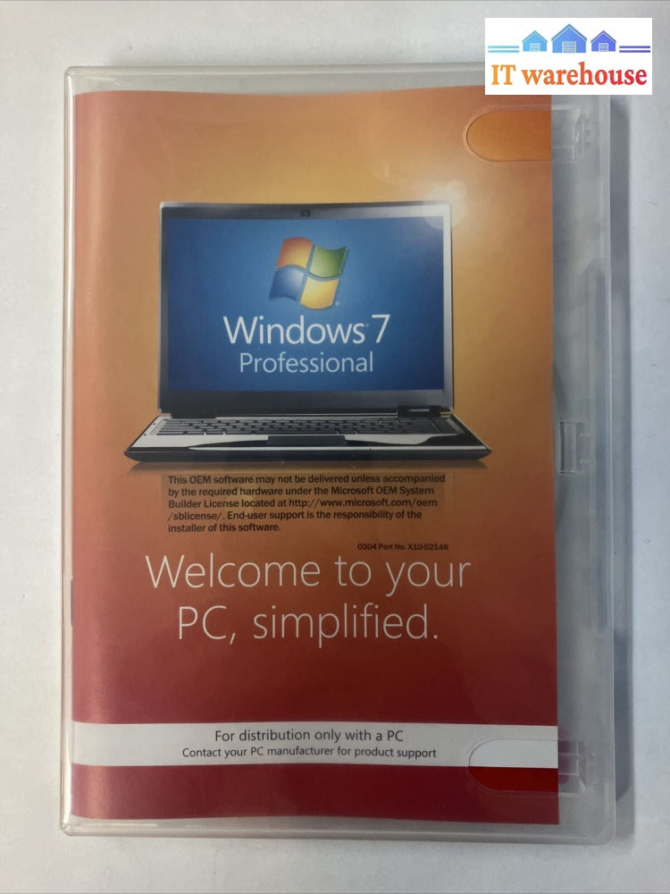 Microsoft Windows 7 Professional x64 English DVD X10-63162 FQC-04649 (No Key) ~