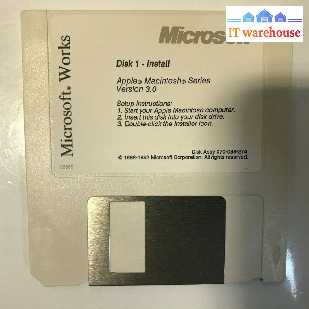 MicroSoft Works installation disks