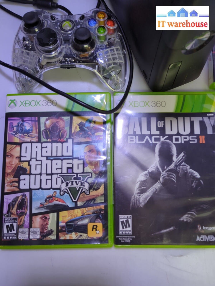 Microsoft Xbox Xbox 360 Slim 250G Bundle. Model 1439 W/ Games -