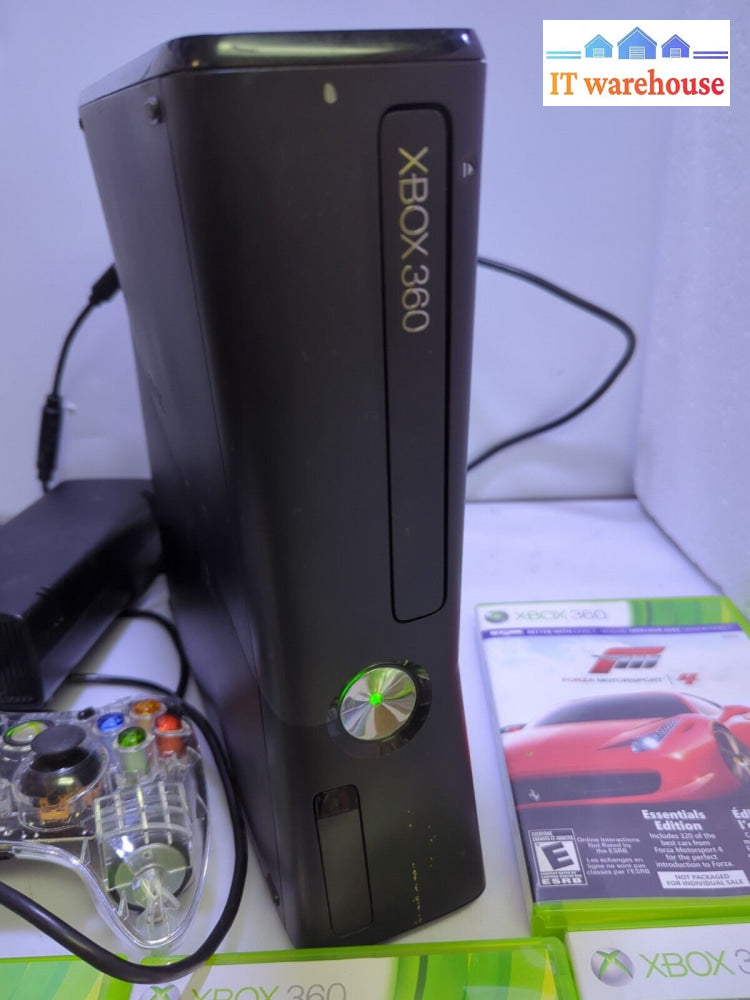 Microsoft Xbox Xbox 360 Slim 250G Bundle. Model 1439 W/ Games -