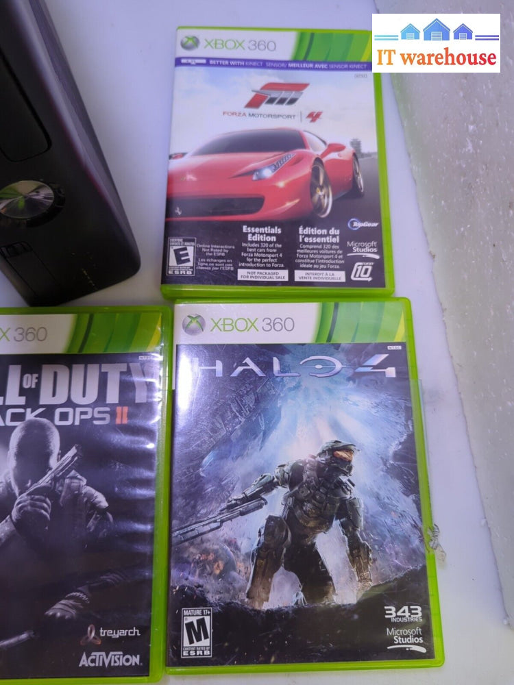 Microsoft Xbox Xbox 360 Slim 250G Bundle. Model 1439 W/ Games -