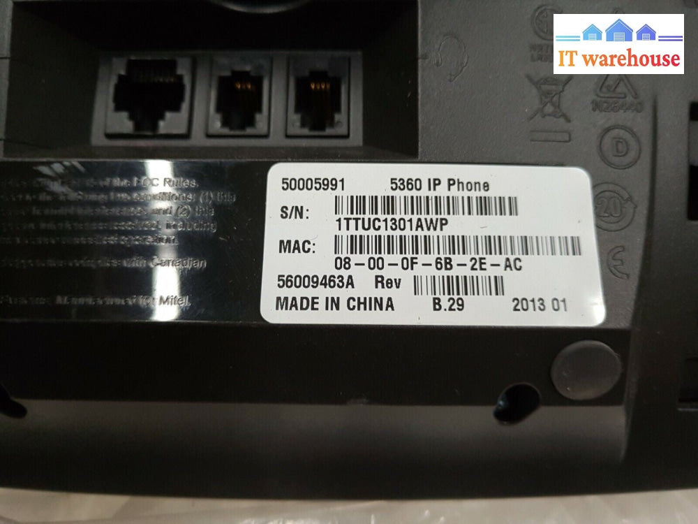 MITEL 5360 IP Phone 50005991 w/ Handset & Stand Tested