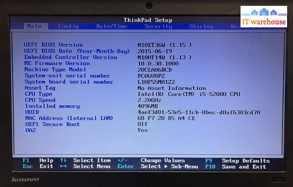 Motherboard 00HT368 For Lenovo ThinkPad X25 Laptop With Intel i5-5200U CPU ~