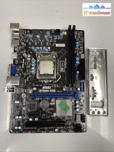 MSI B75MA-E33 Desktop Motherboard LGA1155 DDR3 Intel B75 M-ATX  +CPU