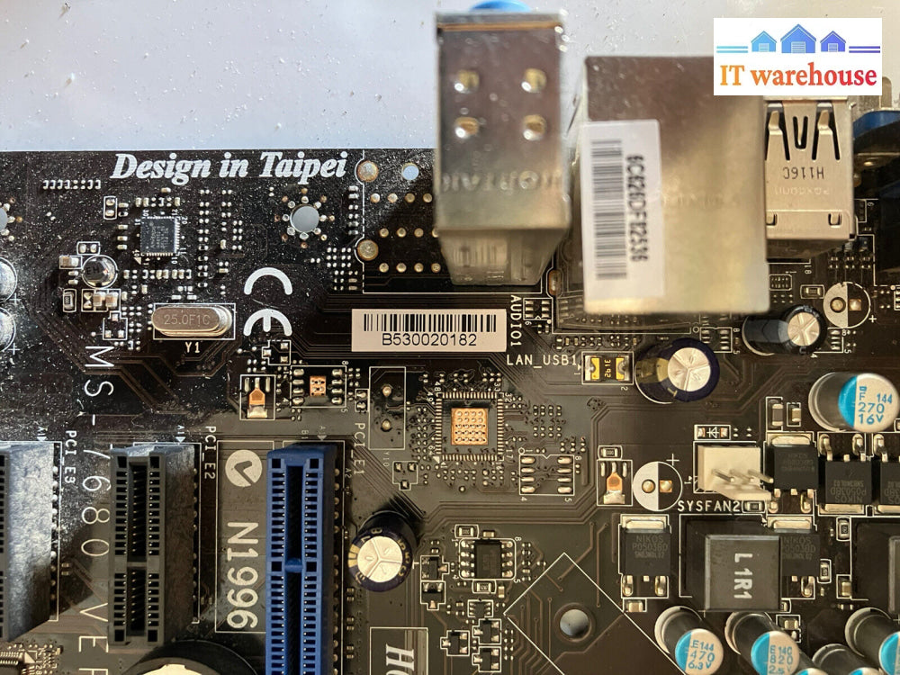 ~ Msi H61M-P21 (B3) Motherboard H61 Lga 1155 Ddr3 Matx Pentium G630 Sr05S &Plate