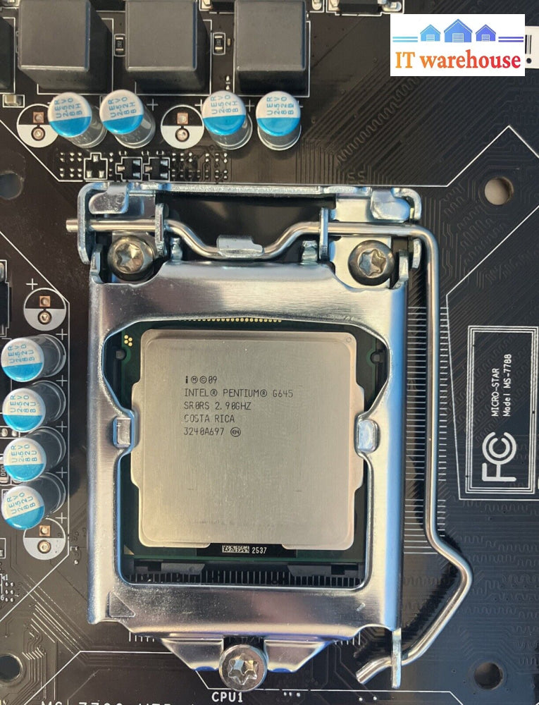 Msi H61M-P31/W8 Lga1155 Ddr3 Motherboard With Intel Pentium G645 Cpu ~