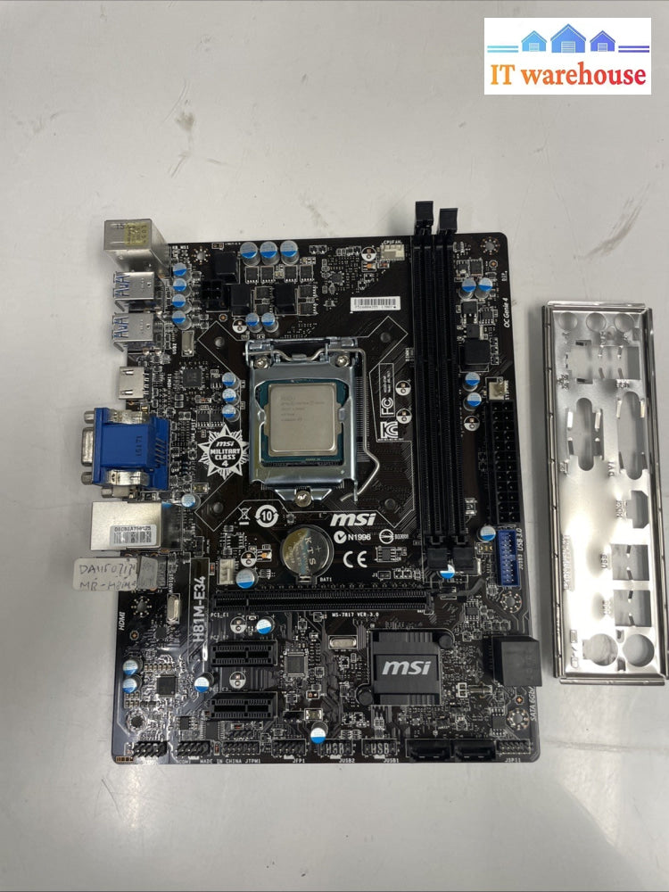 MSI H81M-E34 Mini-ATX LGA 1150 DDR3 HDMI VGA DVI Motherboard + cpu