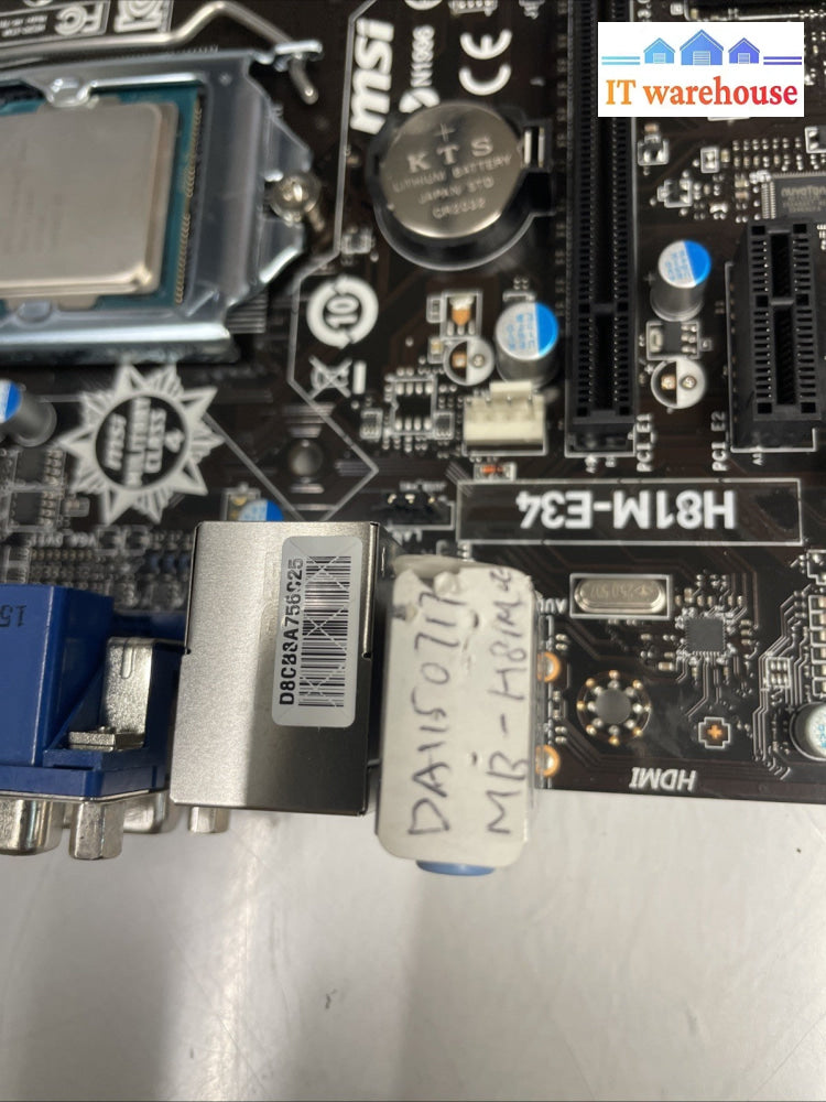 MSI H81M-E34 Mini-ATX LGA 1150 DDR3 HDMI VGA DVI Motherboard + cpu