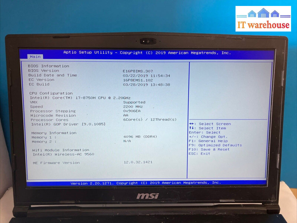 Msi Ms-16P8 Laptop Lcd Screen Ms16P1 *Tested* ~