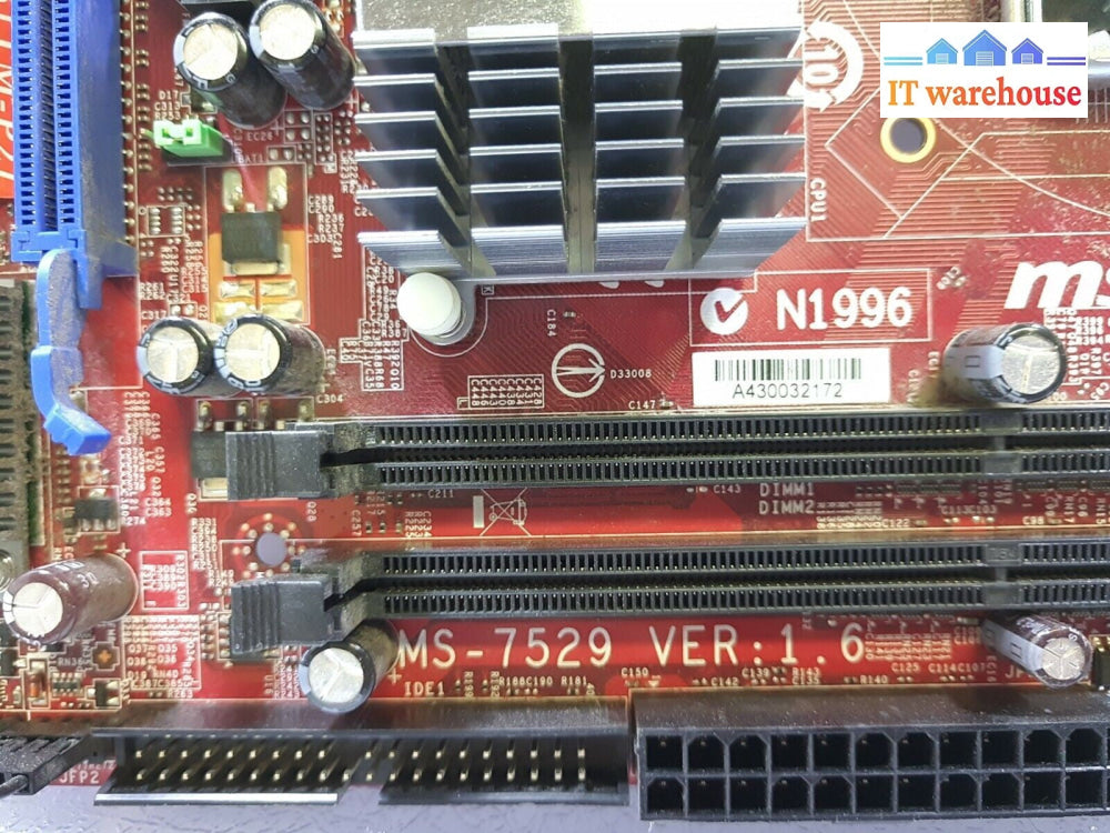 -  MSI MS-7529 (G31TM-P21) LGA 775 Motherboard  W/ E5400 CPU &I/O Plate Tested 
