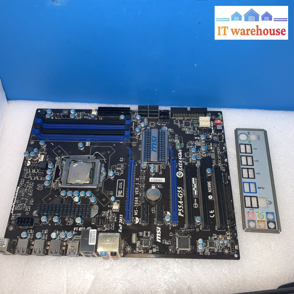 MSI P55A-G55 Motherboard MS-7668 Intel P55 DDR3 LGA 1156 ATX w/ IO Shield