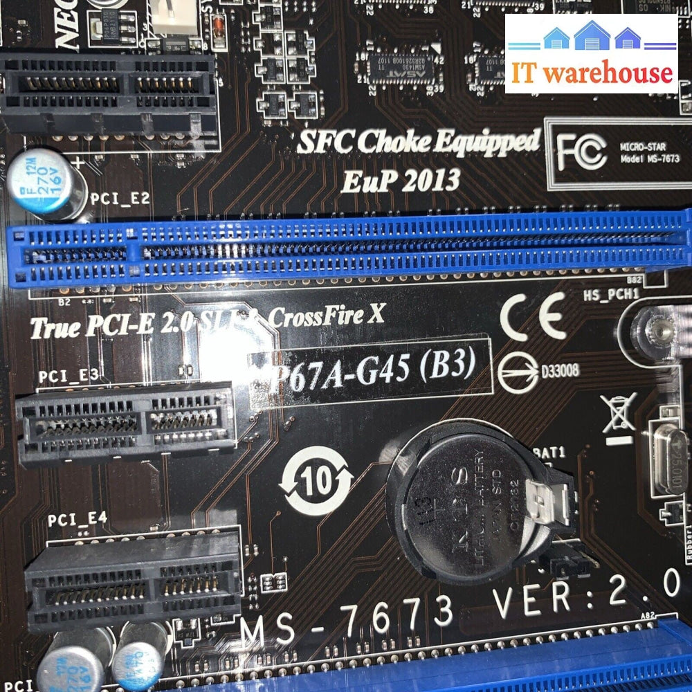 MSI P67A-G45(B3) Intel P67 DDR3 LGA 1155 ATX Motherboard W/i5-2500k CPU
