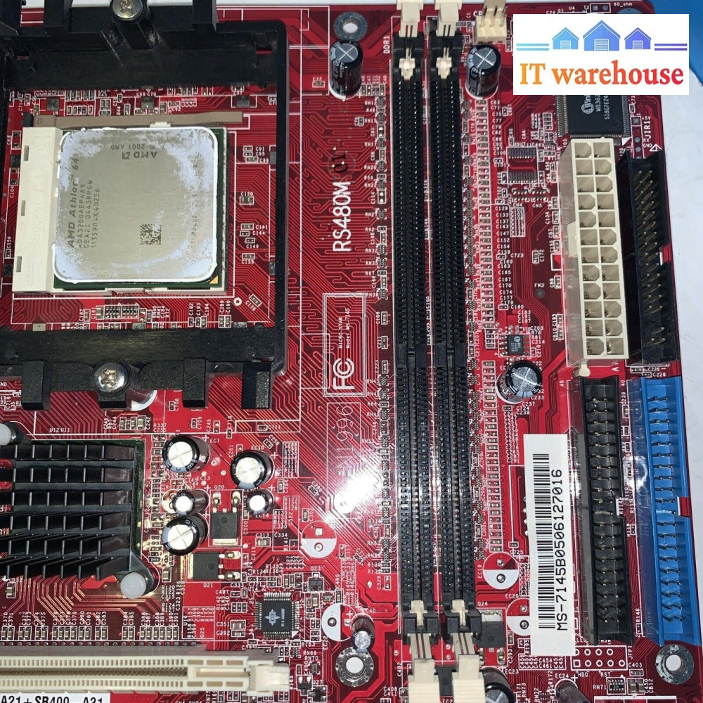 MSI RS480M Socket 754 Motherboard  + CPU