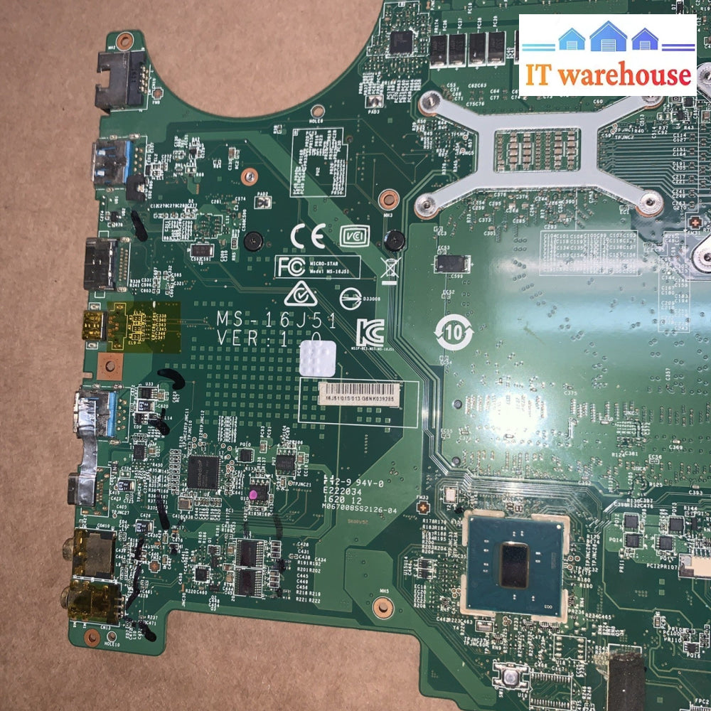 MSI SteelSeries MS-16J5 i7-6700HQ 2.6GHz GTX950M Motherboard MS-16J51
