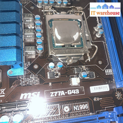 MSI Z77A-G43 Motherboard LGA 1155 CPU DDR3 Dual Channel PCIe w/CPU I/O Shield