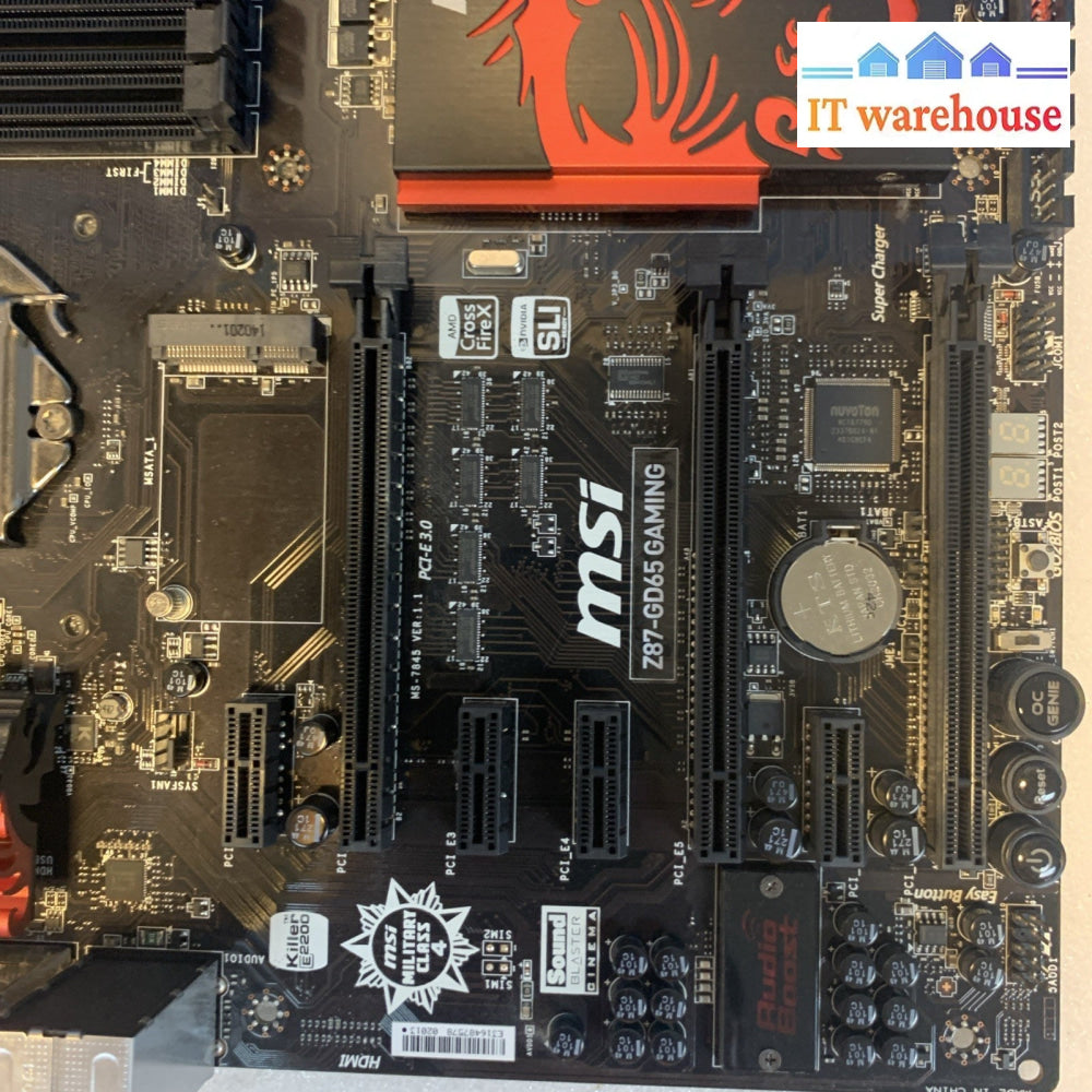 MSI Z87-GD65 GAMING Motherboard ATX LGA 1150 Intel DDR3 PCI-E 3.0 w/ i7-4790K
