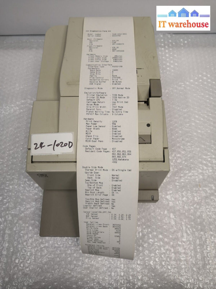 + NCR CORPORATION 7168-1012-9001 THERMAL Printer (USB/RS232 INTERFACE) W/AC @@@
