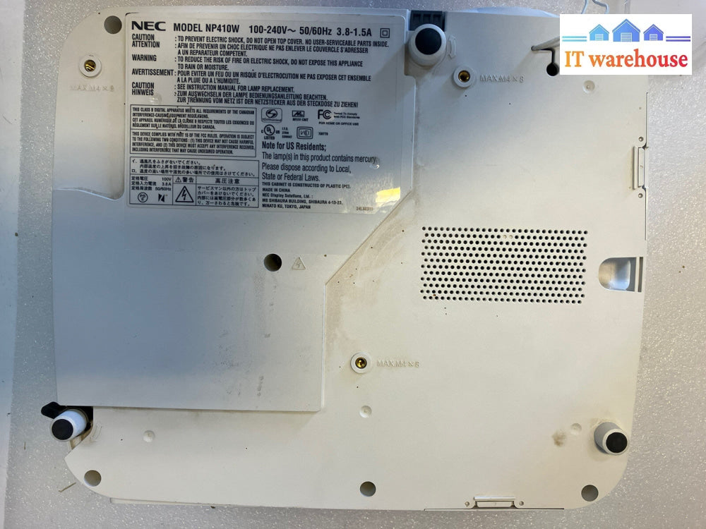 NEC NP410W DVI VGA Digital Projector (lamp hour 1683h)  *Tested and Working*