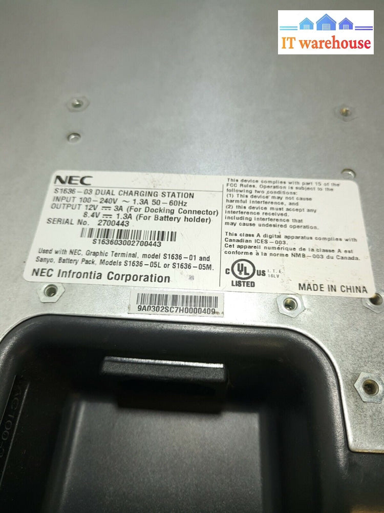 - NEC S1636-03 PANEL I PRO DUAL CHARGING STATION