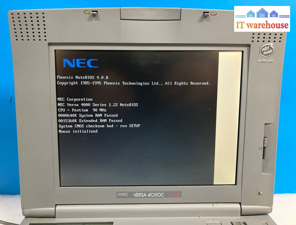 ~ NEC Versa PC-6110-11602D Laptop Pentium CPU 16MB RAM W/ AC (Bad Screen, Read!)