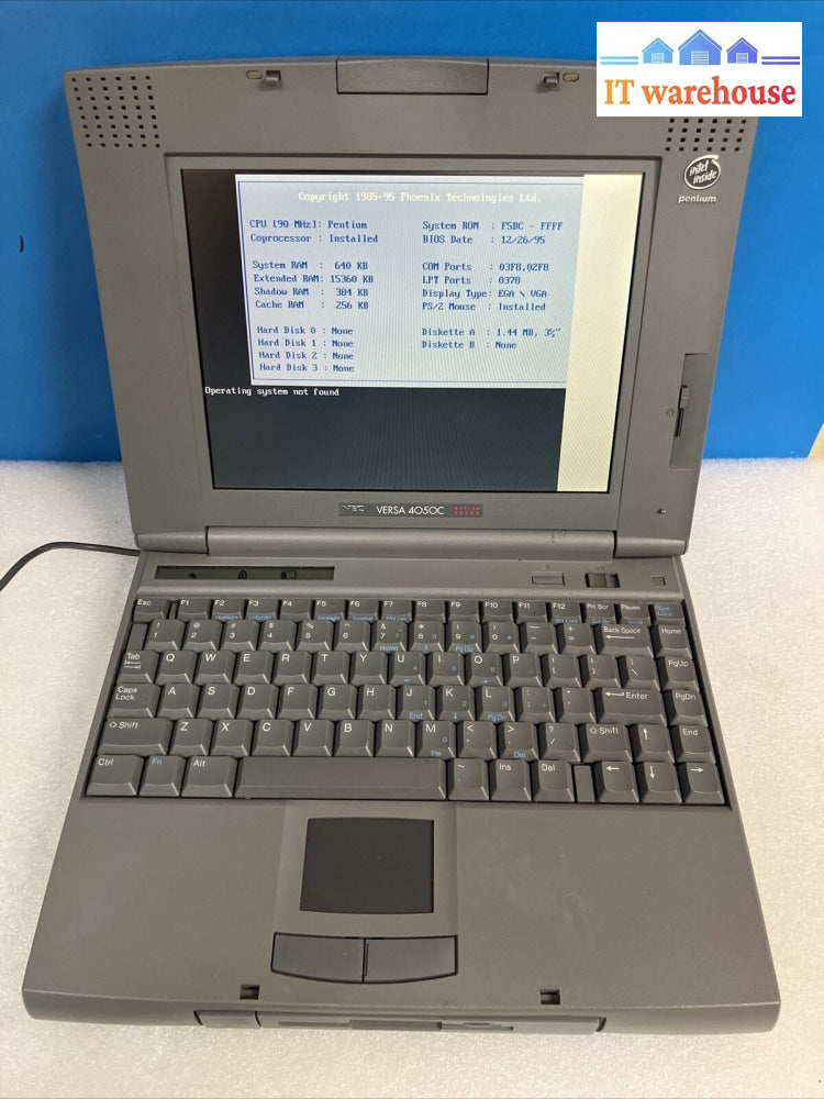 ~ NEC Versa PC-6110-11602D Laptop Pentium CPU 16MB RAM W/ AC (Bad Screen, Read!)