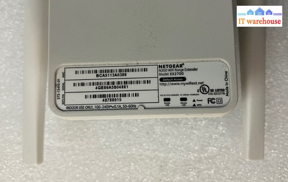 Netgear Ex2700 Wifi Range Extender N300 Wireless Signal Booster~