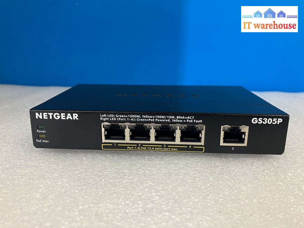 ~ NETGEAR GS305P 5-Port Unmanaged PoE Switch  ( No Charge Adapter )