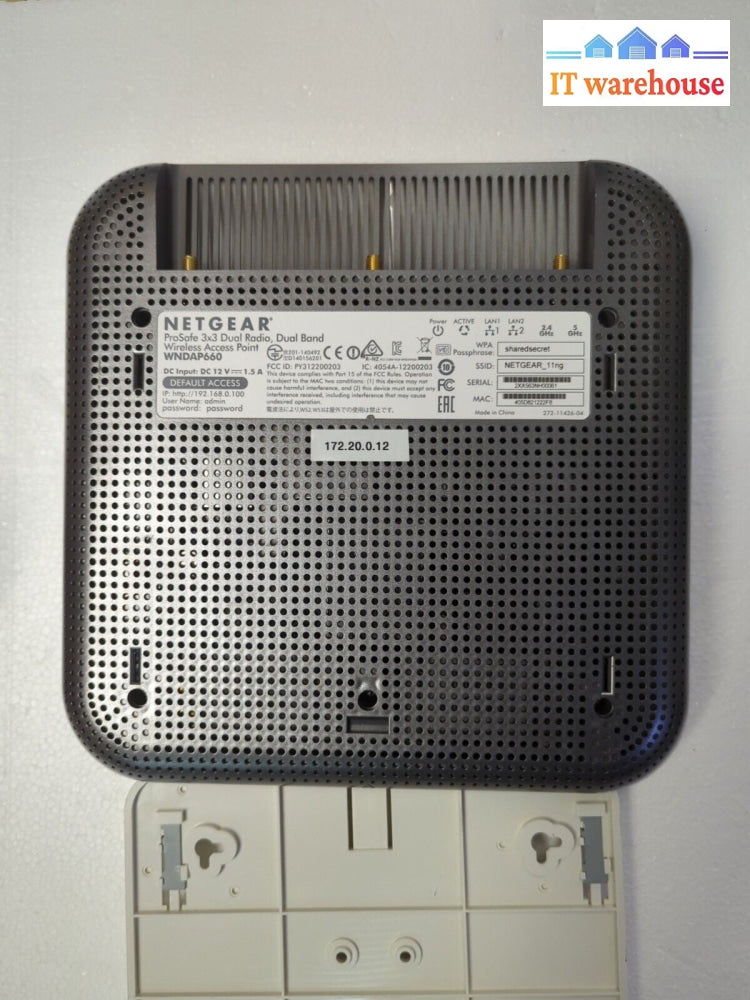 NETGEAR ProSafe WNDAP660 3x3 Dual Band Wireless Access Point +Bracket (NO AC) -