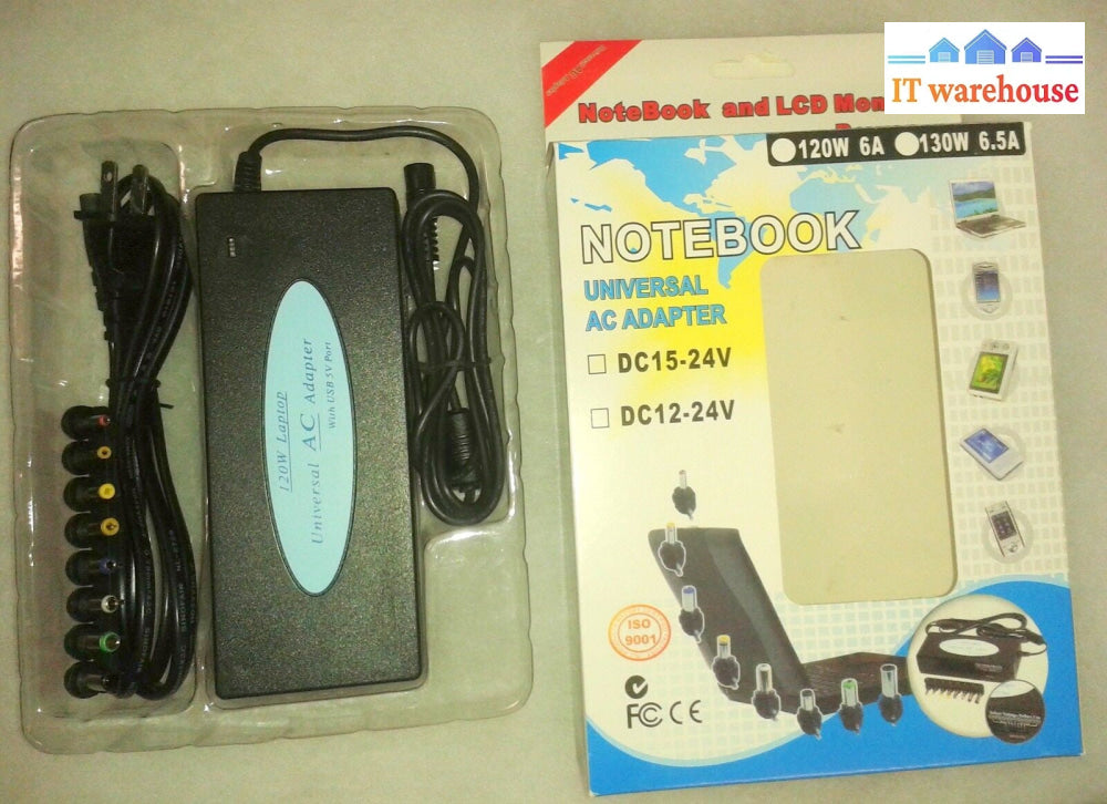 NEW 120w Universal AC Adapter Power USB Charger Laptop NoteBook 8-Tips