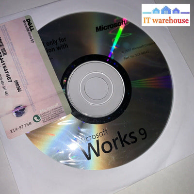 New 2007 Microsoft Works 9 Installation CD 9.0 X13-66561