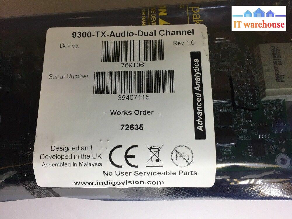 - New 4X Advanced Analytics 9300-Tx-Audio-Dual-Channel 769106 Modules