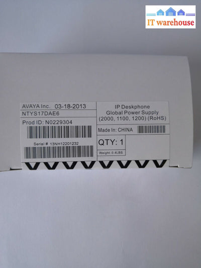 - New 5x Avaya NTYS17DAE6 PSC18U-480 48V 0.38A  Power supply  for VVX 501 600