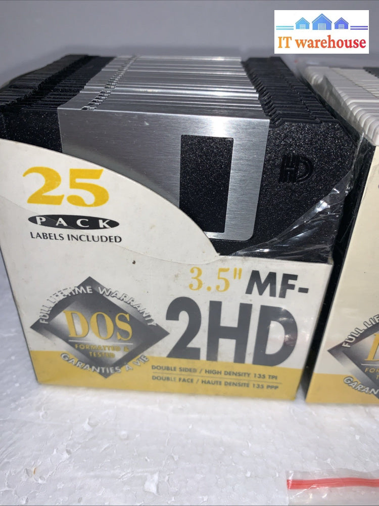 New ~. 60 Pack 3.5" DS/HD  1.44 MB Floppy Disks
