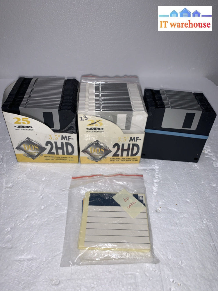 New ~. 60 Pack 3.5" DS/HD  1.44 MB Floppy Disks