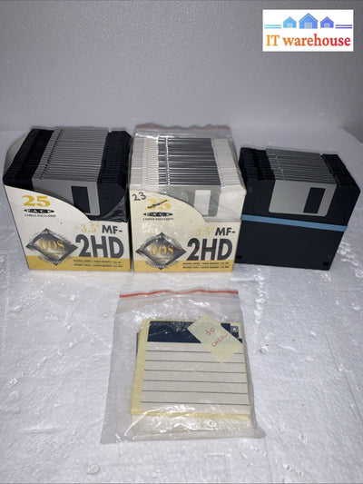 New ~. 60 Pack 3.5" DS/HD  1.44 MB Floppy Disks