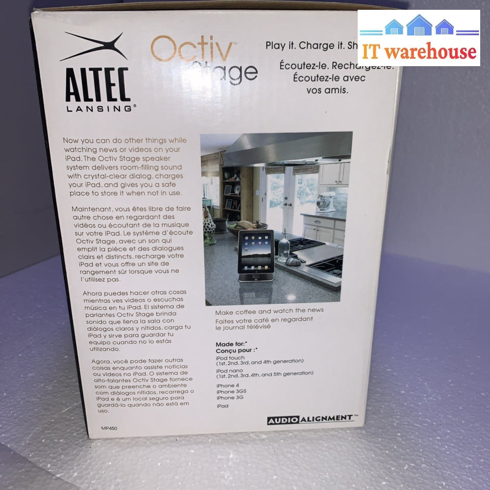 New ~ Altec Lansing Octiv Stage iPad Charging Dock + Speaker