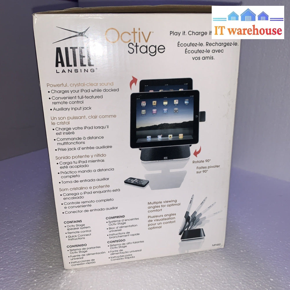 New ~ Altec Lansing Octiv Stage iPad Charging Dock + Speaker