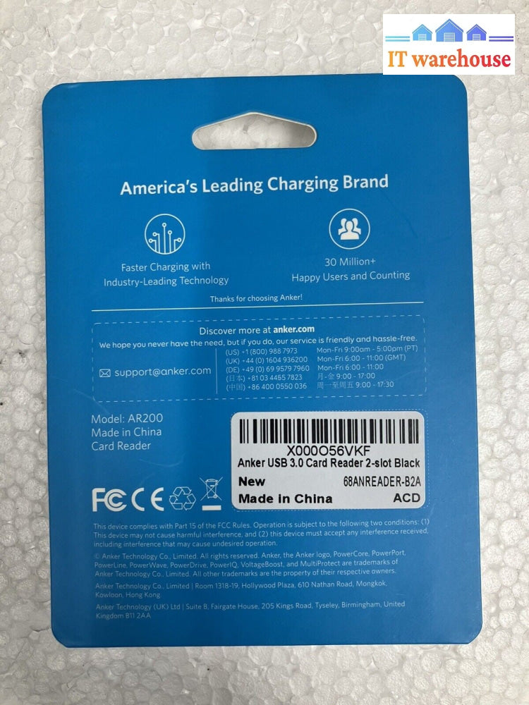 ~ New Anker AR200 8-in-1 USB 3.0 Memory Card Reader - Black