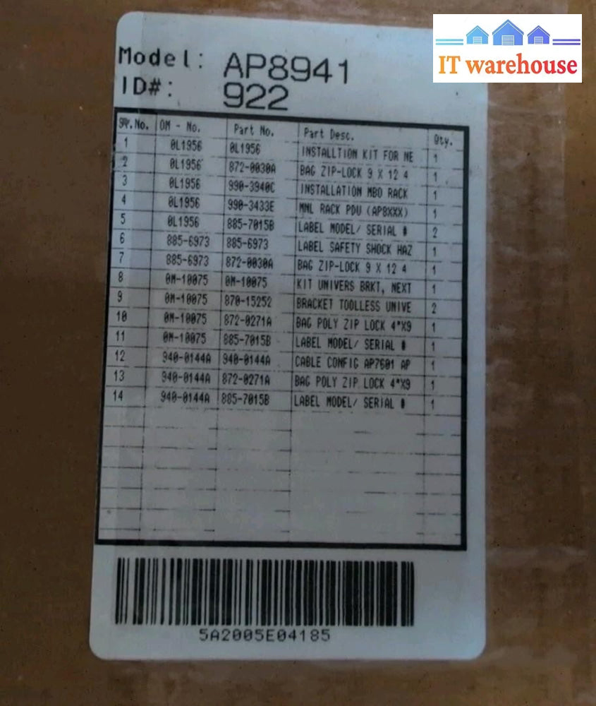 NEW APC AP8941 Switched Rack PDU Input: 30A - 200/208VAC (LOCAL PICKUP ONLY)  -