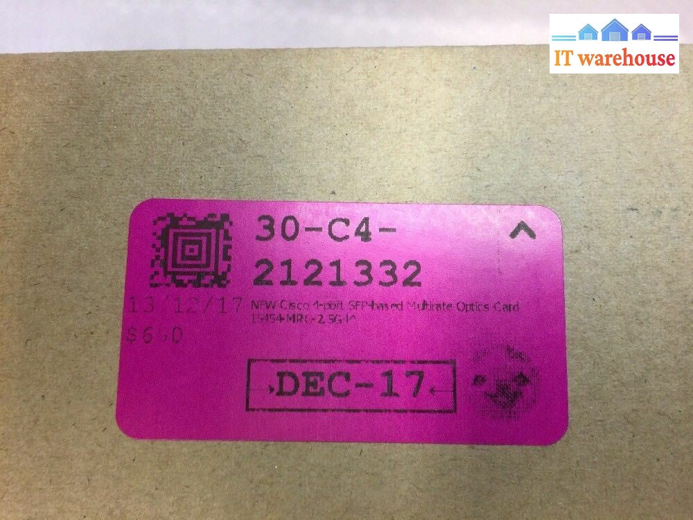 - NEW Cisco 15454-MRC- 2.5G4 Optics 4 port Card WMOTB5AAAB 800-27357-02. @@@ 